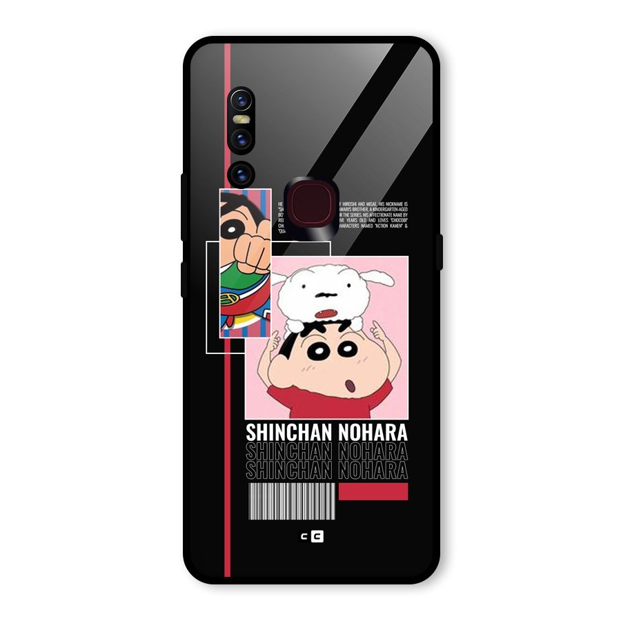 Shinchan Nohara Glass Back Case for Vivo V15