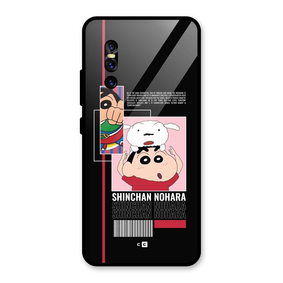 Shinchan Nohara Glass Back Case for Vivo V15 Pro