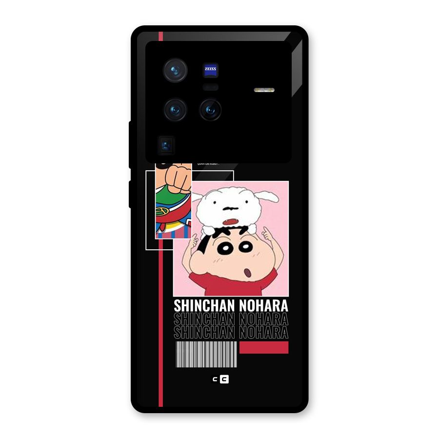 Shinchan Nohara Glass Back Case for Vivo X80 Pro