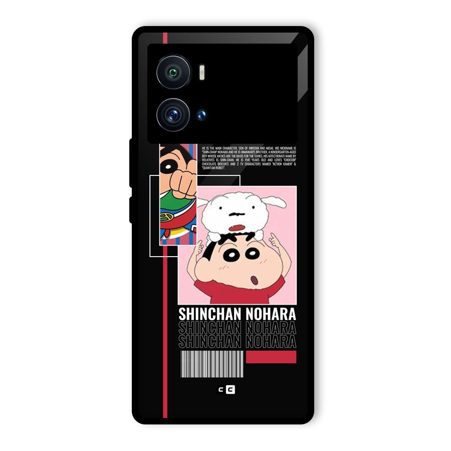 Shinchan Nohara Glass Back Case for Vivo iQOO 9 Pro