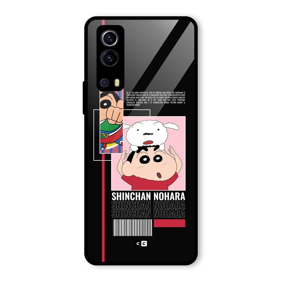 Shinchan Nohara Glass Back Case for Vivo iQOO Z3