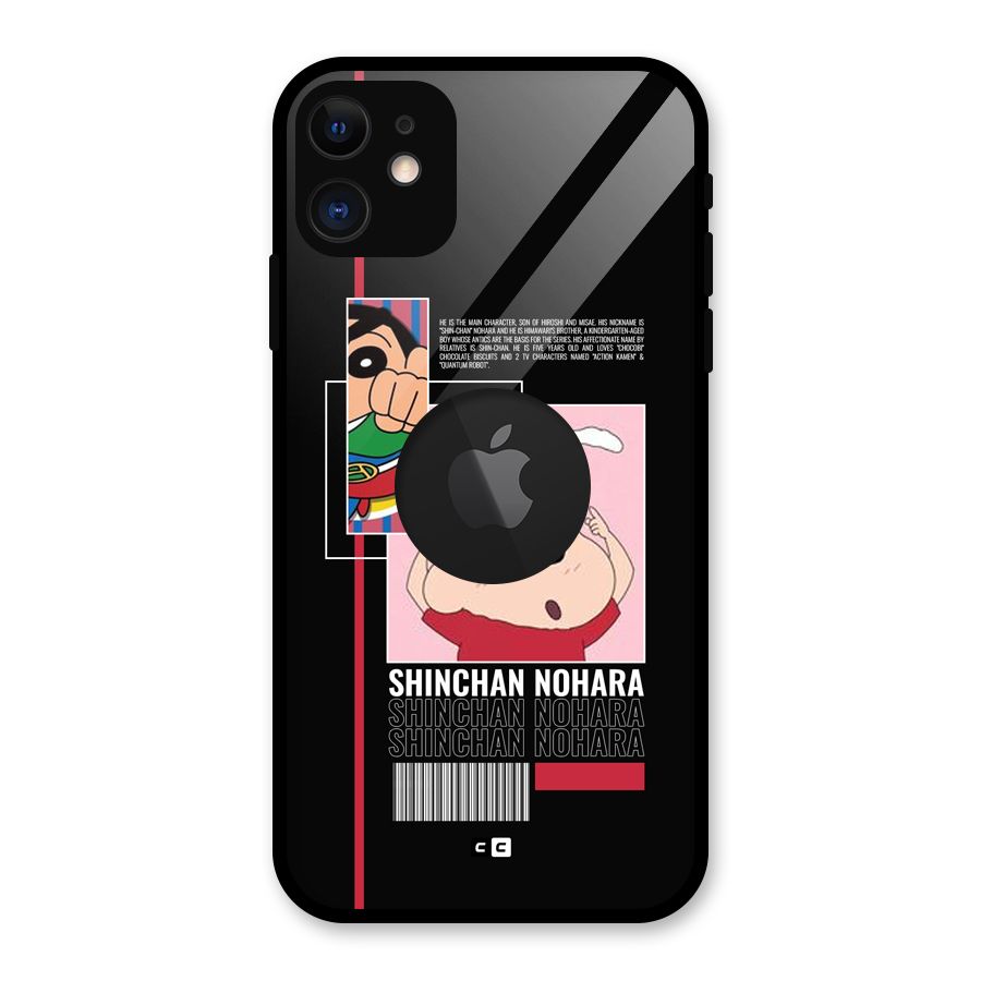 Shinchan Nohara Glass Back Case for iPhone 11 Logo Cut