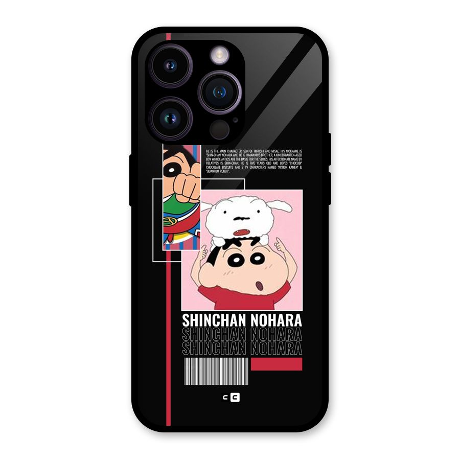 Shinchan Nohara Glass Back Case for iPhone 14 Pro