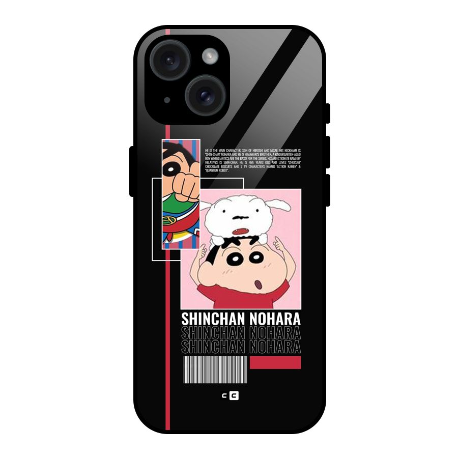 Shinchan Nohara Glass Back Case for iPhone 15