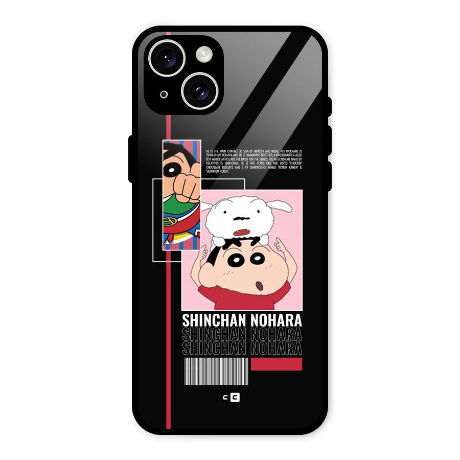 Shinchan Nohara Glass Back Case for iPhone 15 Plus
