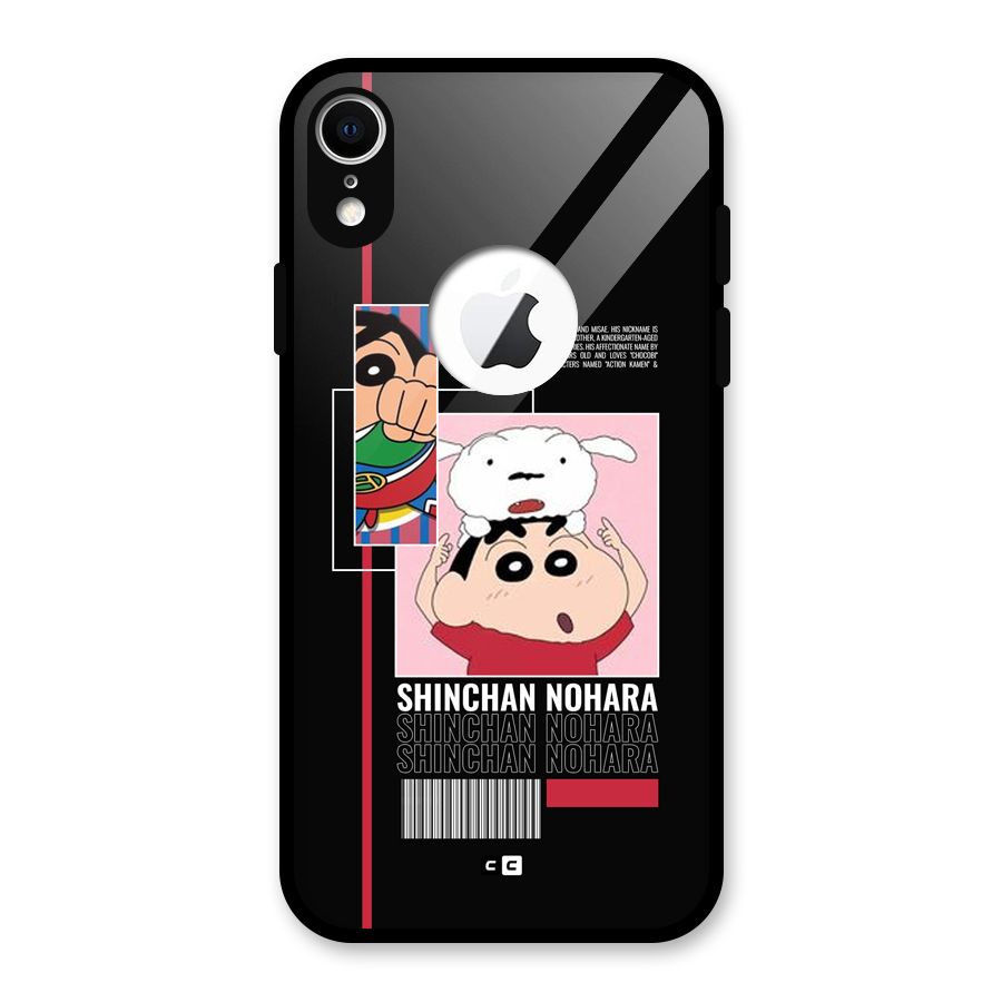 Shinchan Nohara Glass Back Case for iPhone XR Logo Cut