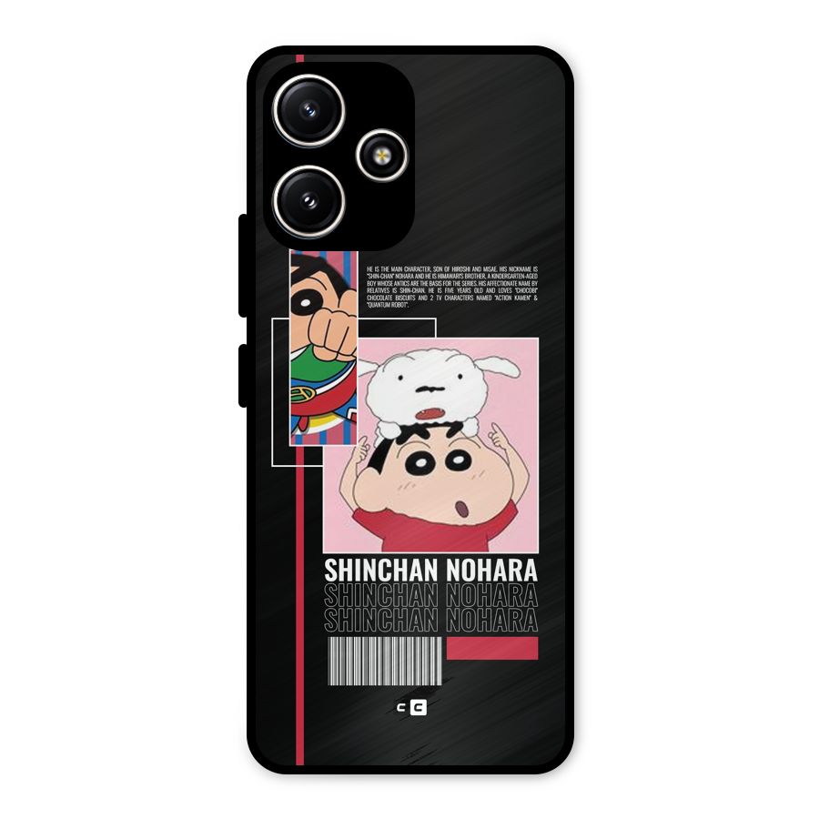 Shinchan Nohara Metal Back Case for Poco M6 Pro
