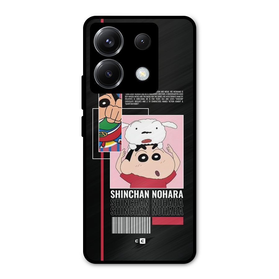 Shinchan Nohara Metal Back Case for Poco X6