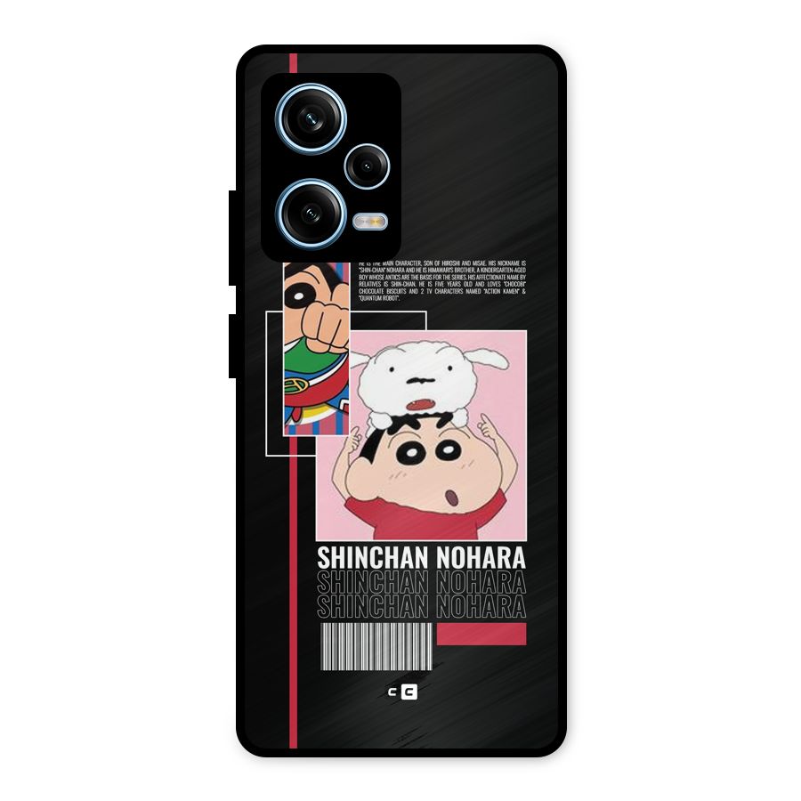 Shinchan Nohara Metal Back Case for Redmi Note 12 Pro