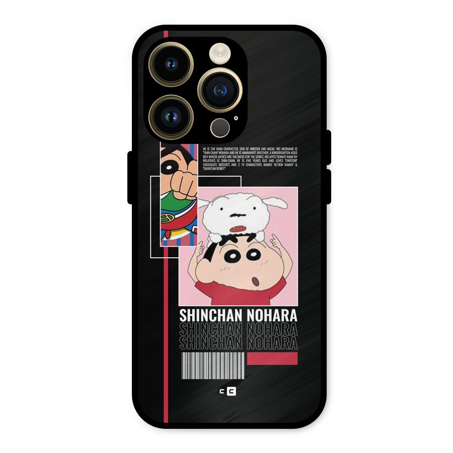 Shinchan Nohara Metal Back Case for iPhone 14 Pro