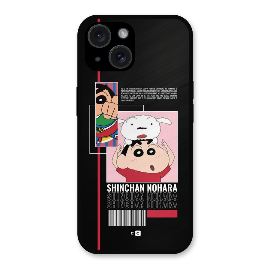 Shinchan Nohara Metal Back Case for iPhone 15