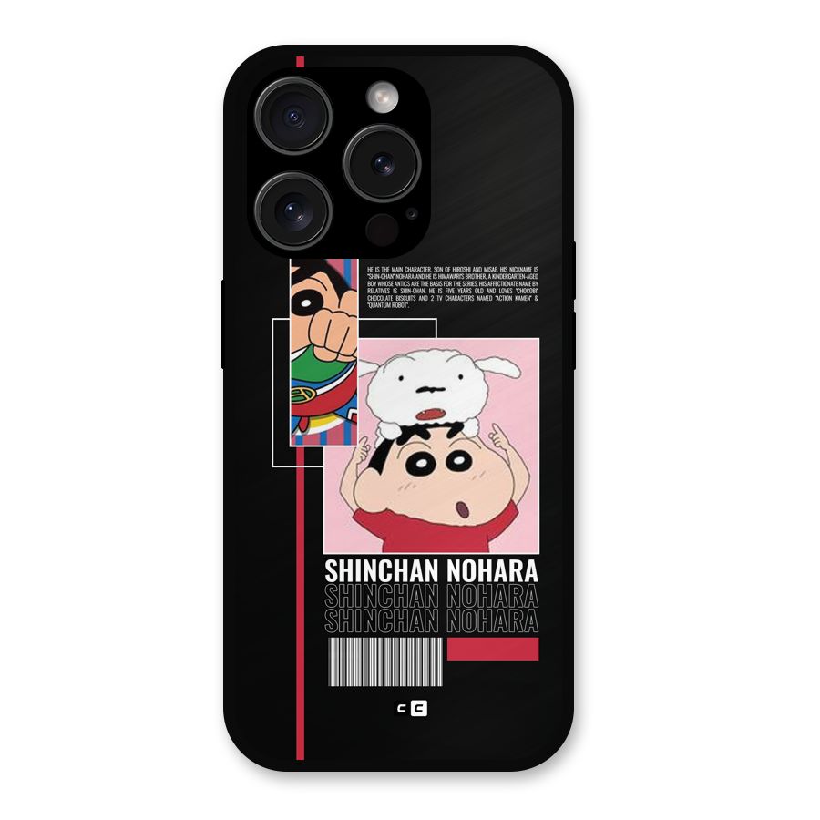 Shinchan Nohara Metal Back Case for iPhone 15 Pro