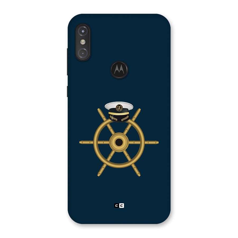 Ship Wheel And Cap Back Case for Motorola One Power