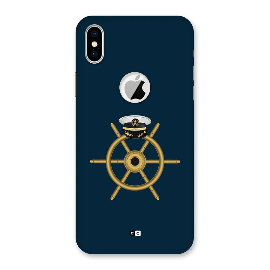 Ship Wheel And Cap Back Case for iPhone XS Logo Cut