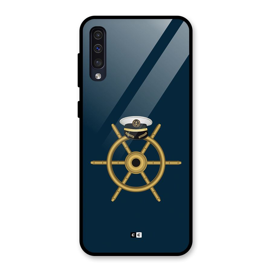 Ship Wheel And Cap Glass Back Case for Galaxy A30s