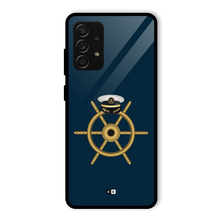 Ship Wheel And Cap Glass Back Case for Galaxy A53 5G