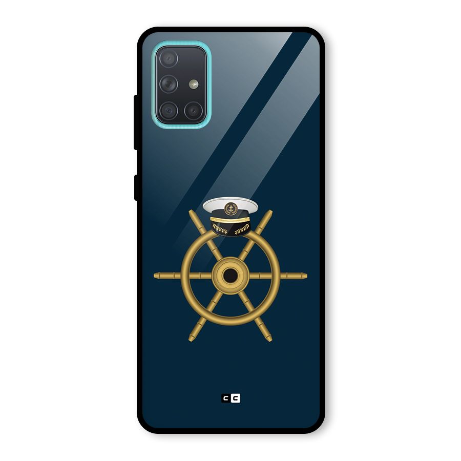 Ship Wheel And Cap Glass Back Case for Galaxy A71