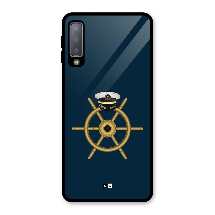 Ship Wheel And Cap Glass Back Case for Galaxy A7 (2018)