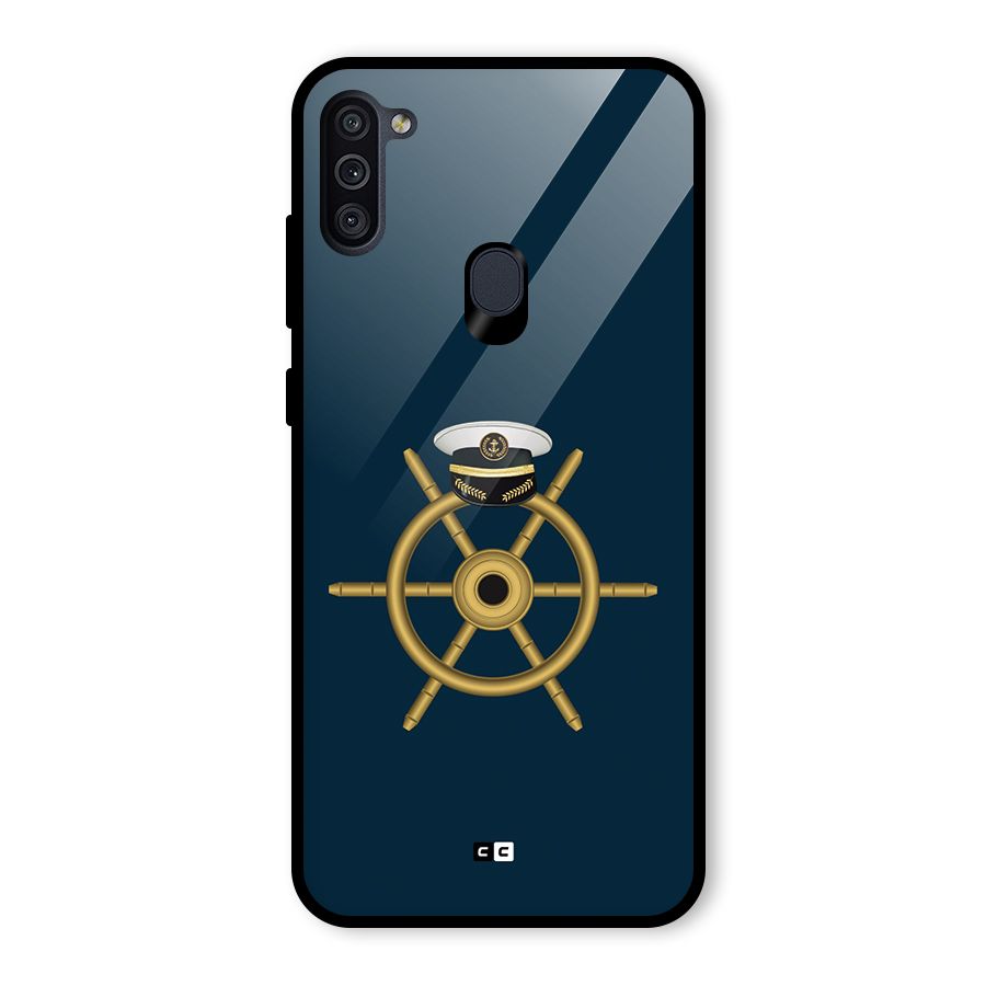 Ship Wheel And Cap Glass Back Case for Galaxy M11