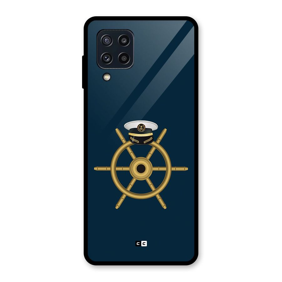 Ship Wheel And Cap Glass Back Case for Galaxy M32