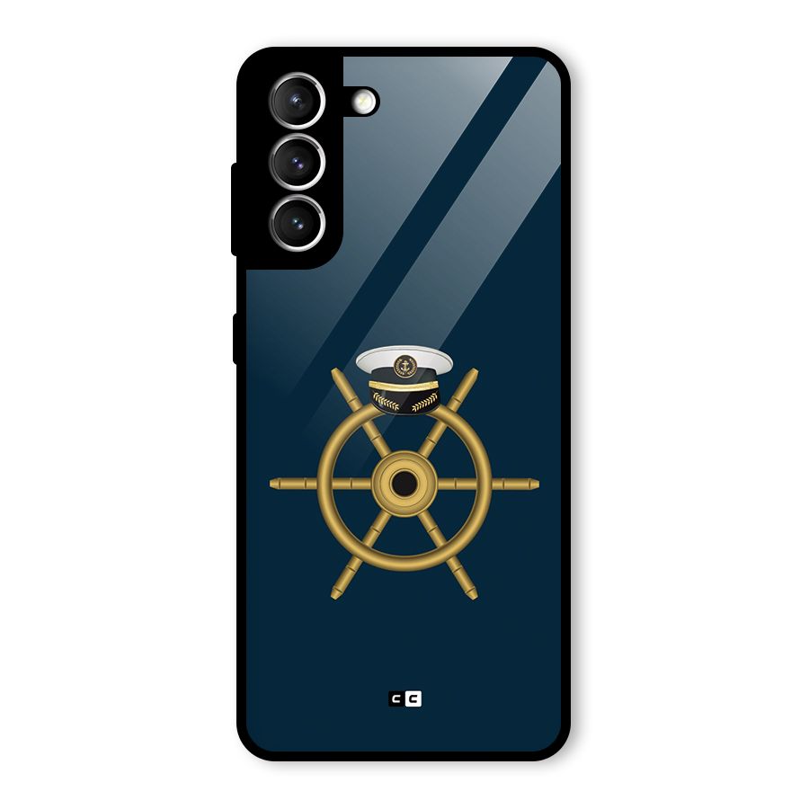 Ship Wheel And Cap Glass Back Case for Galaxy S21 5G