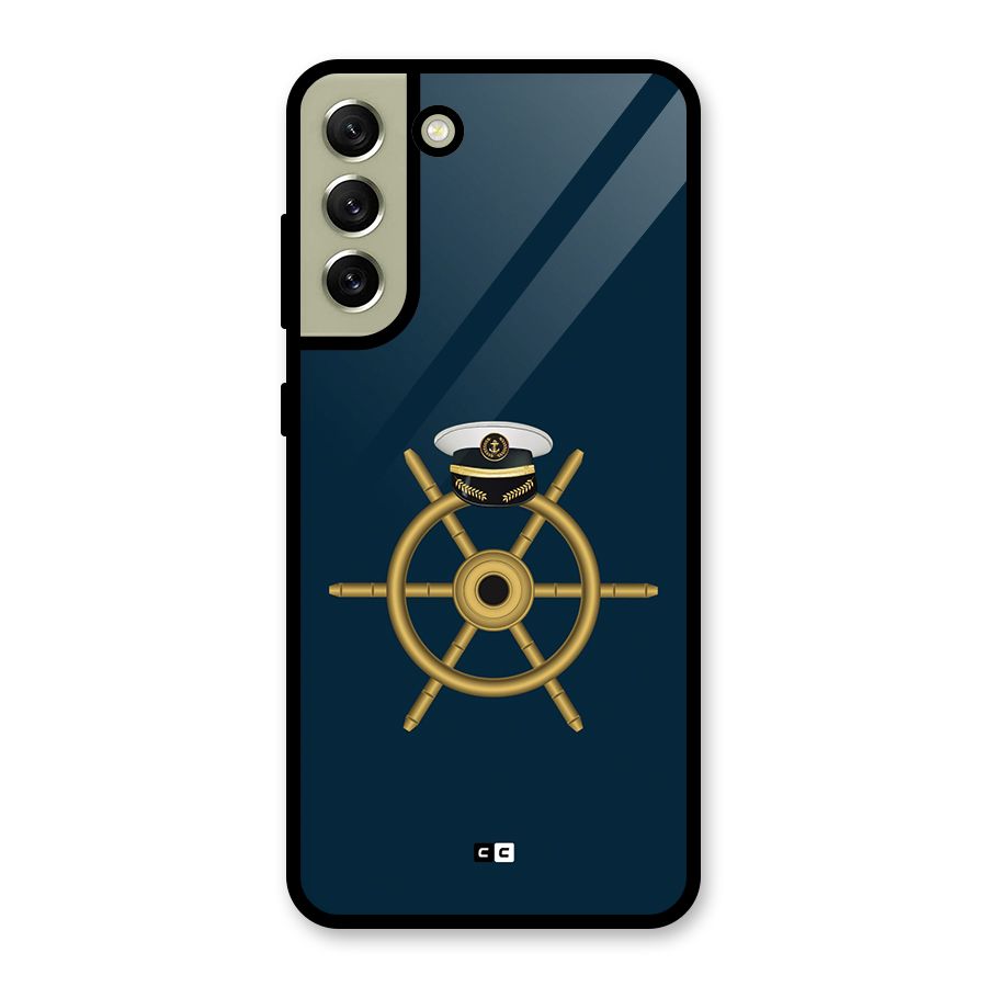 Ship Wheel And Cap Glass Back Case for Galaxy S21 FE 5G