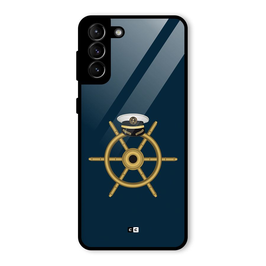Ship Wheel And Cap Glass Back Case for Galaxy S21 Plus