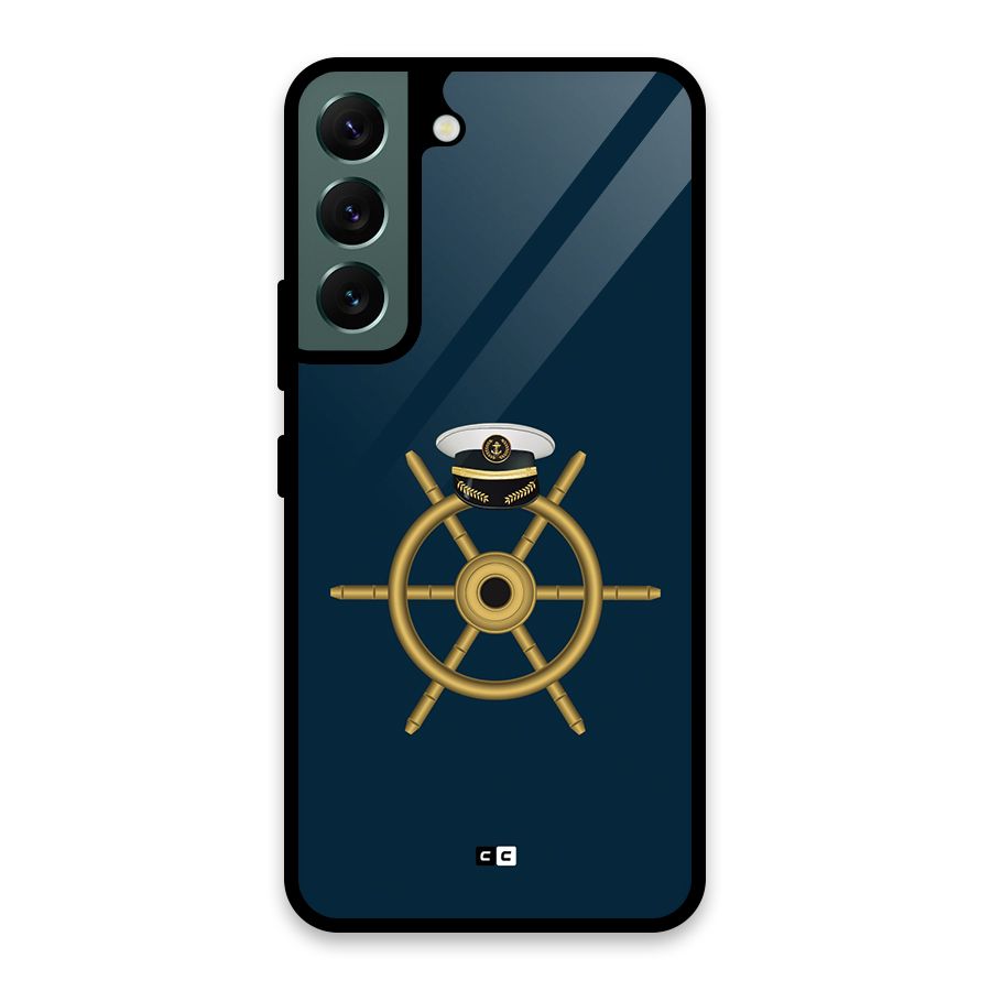 Ship Wheel And Cap Glass Back Case for Galaxy S22 5G