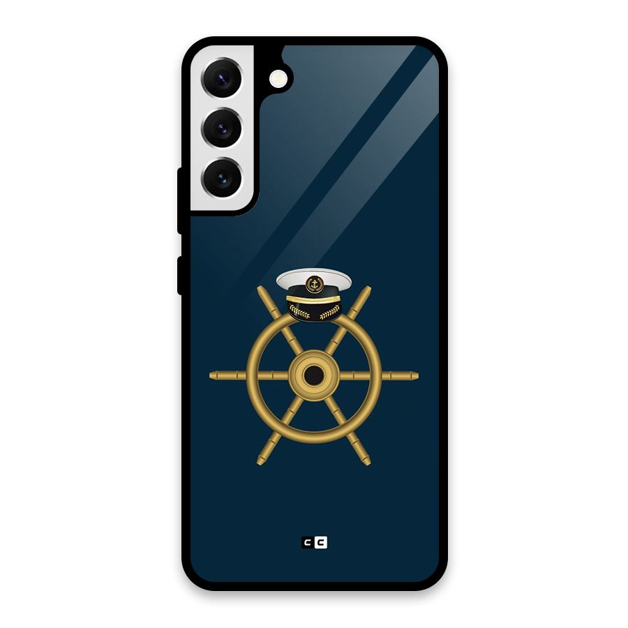 Ship Wheel And Cap Glass Back Case for Galaxy S22 Plus 5G