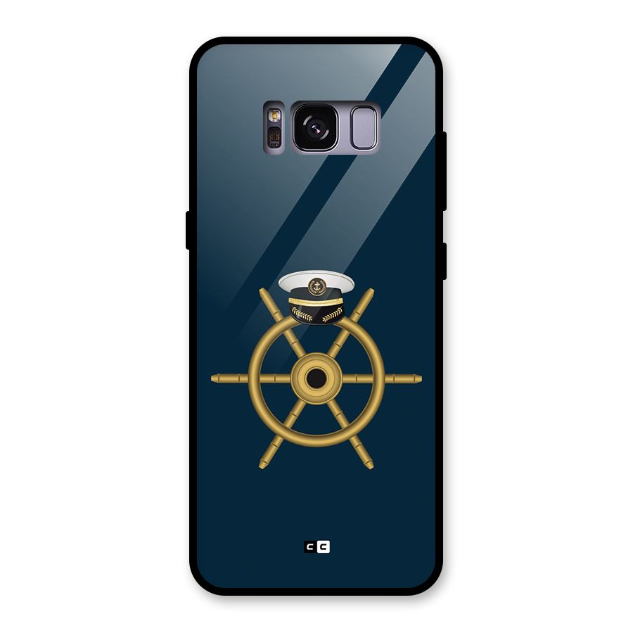 Ship Wheel And Cap Glass Back Case for Galaxy S8
