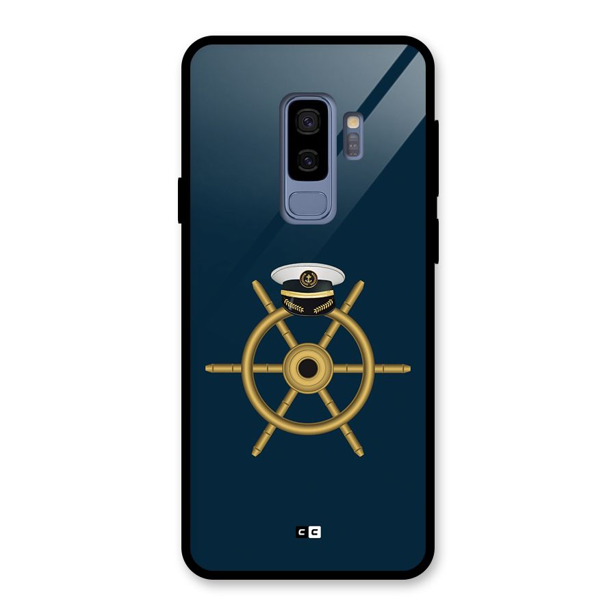 Ship Wheel And Cap Glass Back Case for Galaxy S9 Plus