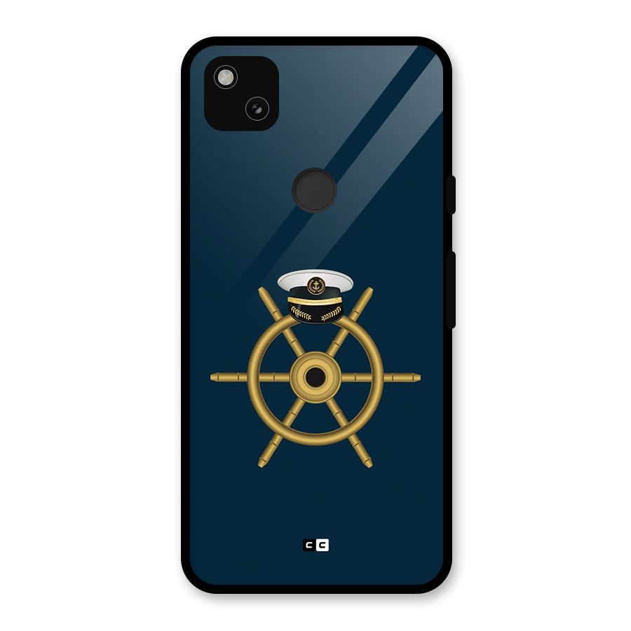 Ship Wheel And Cap Glass Back Case for Google Pixel 4a