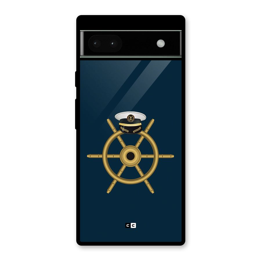 Ship Wheel And Cap Glass Back Case for Google Pixel 6a