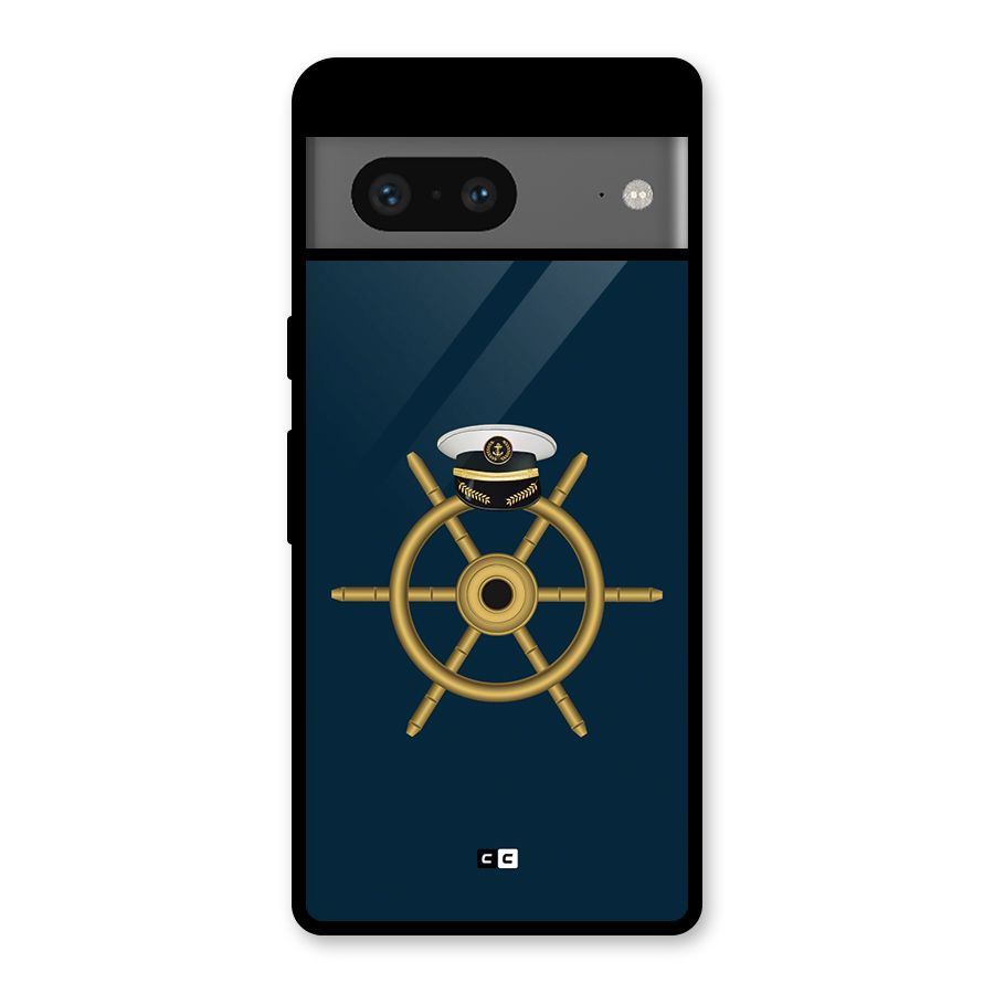 Ship Wheel And Cap Glass Back Case for Google Pixel 7