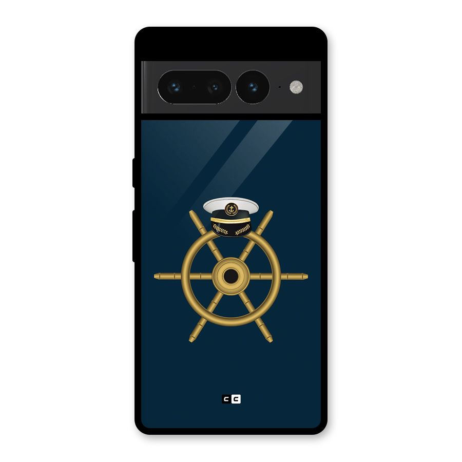 Ship Wheel And Cap Glass Back Case for Google Pixel 7 Pro