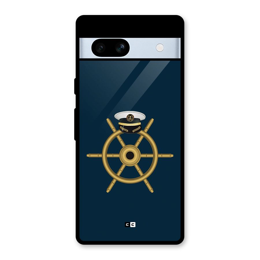 Ship Wheel And Cap Glass Back Case for Google Pixel 7a