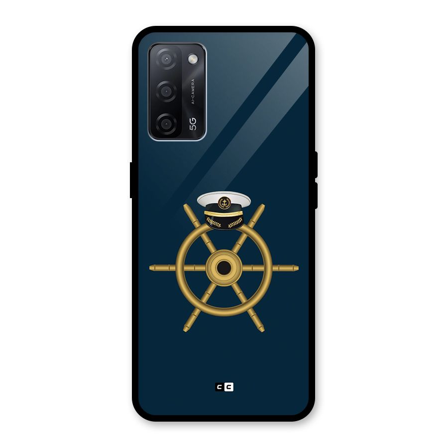 Ship Wheel And Cap Glass Back Case for Oppo A53s 5G