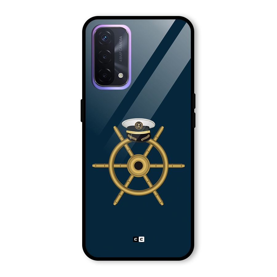 Ship Wheel And Cap Glass Back Case for Oppo A74 5G