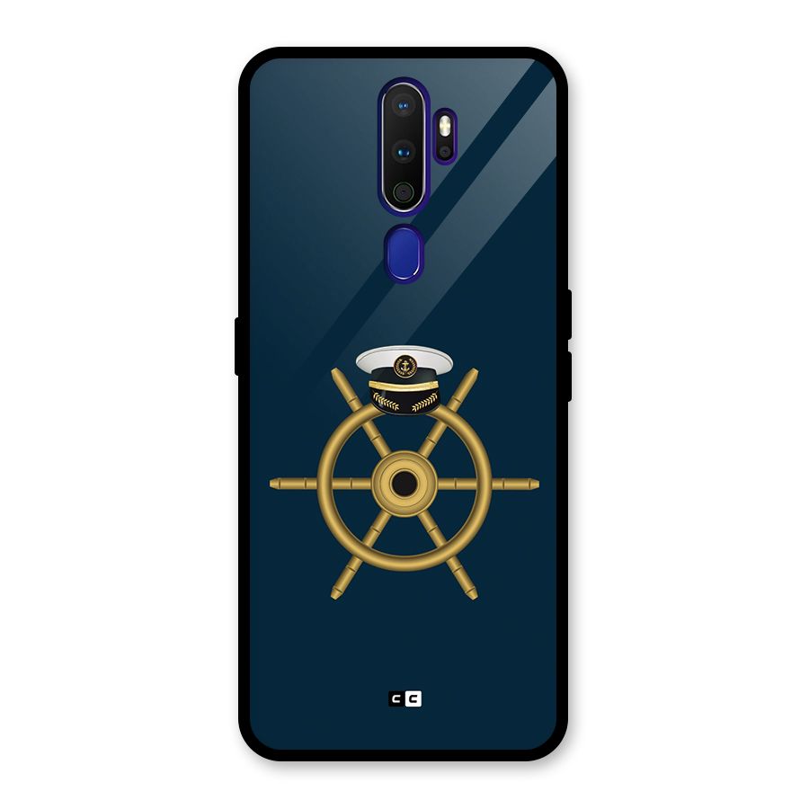 Ship Wheel And Cap Glass Back Case for Oppo A9 (2020)