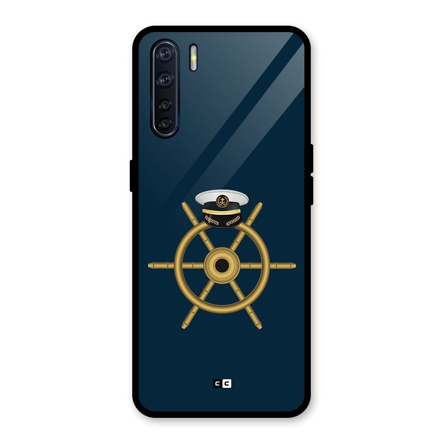Ship Wheel And Cap Glass Back Case for Oppo F15