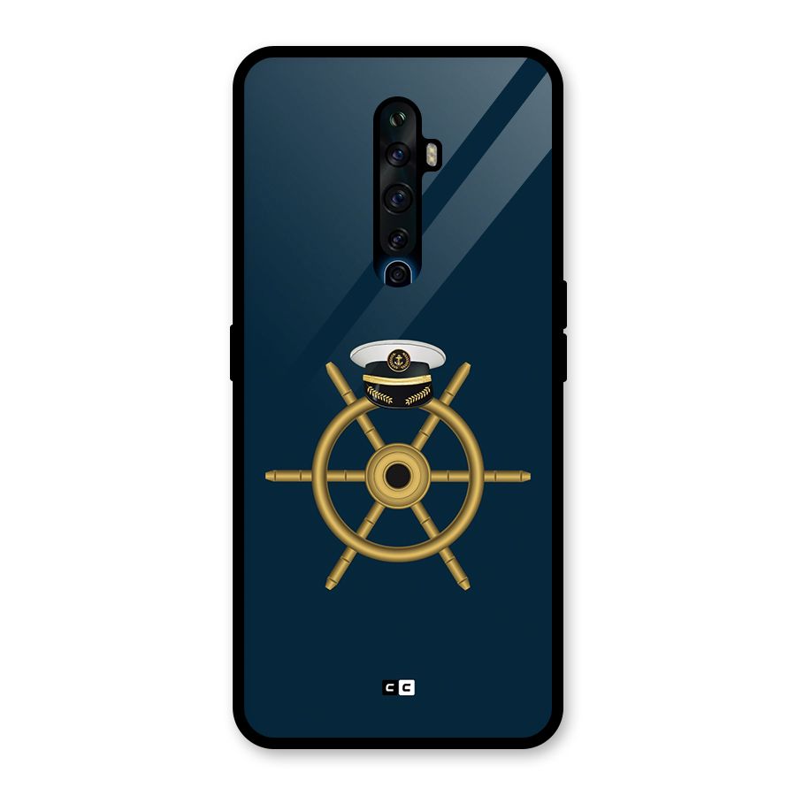 Ship Wheel And Cap Glass Back Case for Oppo Reno2 F
