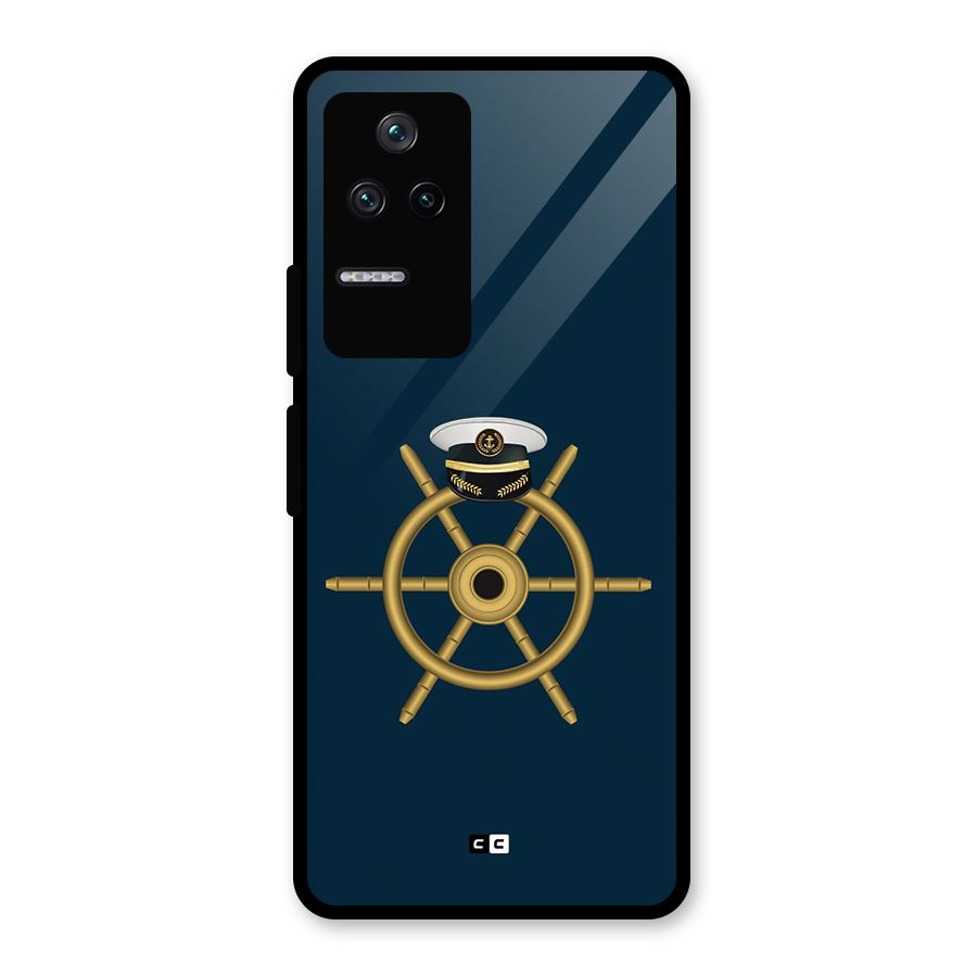 Ship Wheel And Cap Glass Back Case for Poco F4 5G
