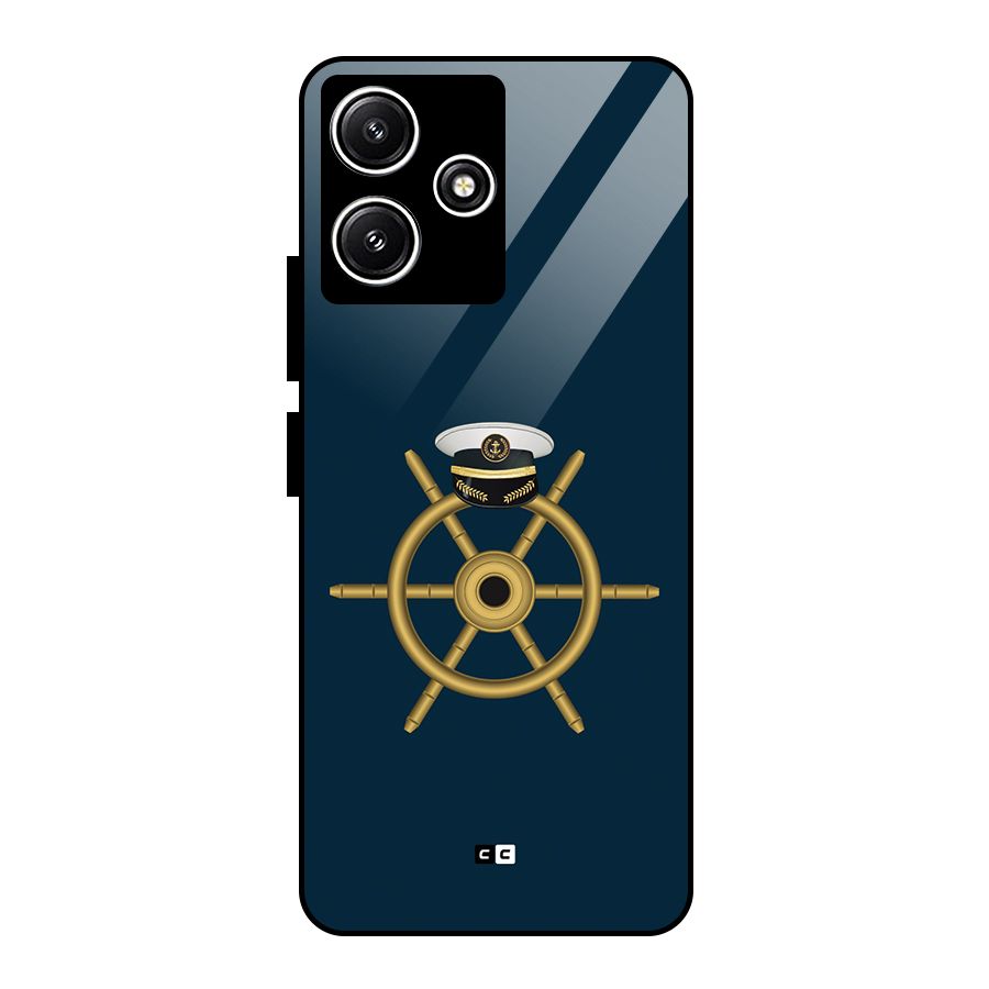 Ship Wheel And Cap Glass Back Case for Poco M6 Pro