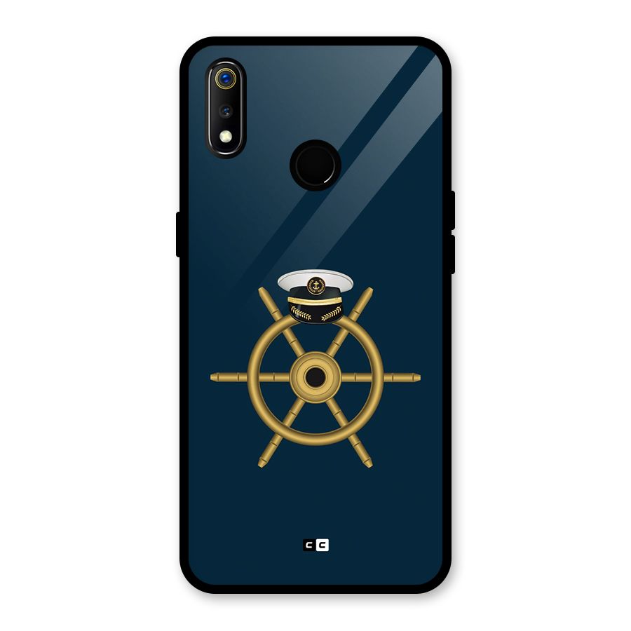 Ship Wheel And Cap Glass Back Case for Realme 3i