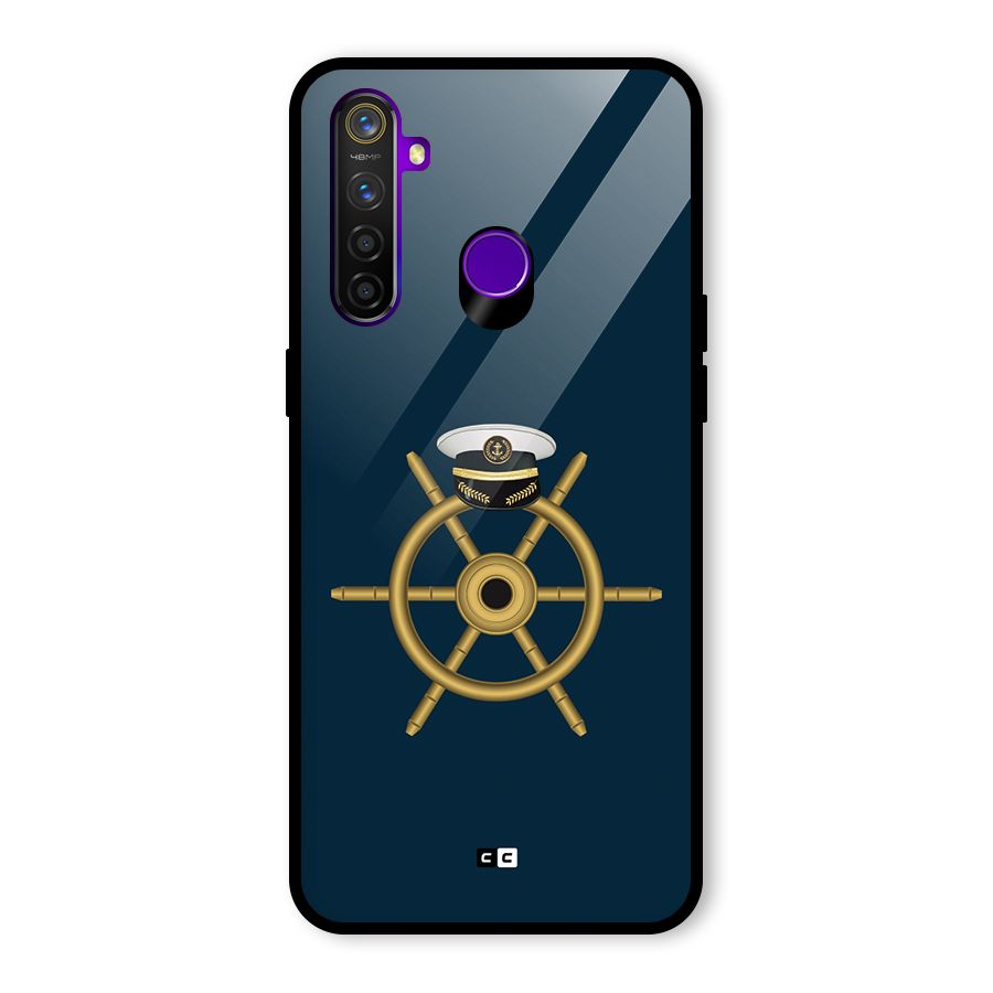 Ship Wheel And Cap Glass Back Case for Realme 5 Pro