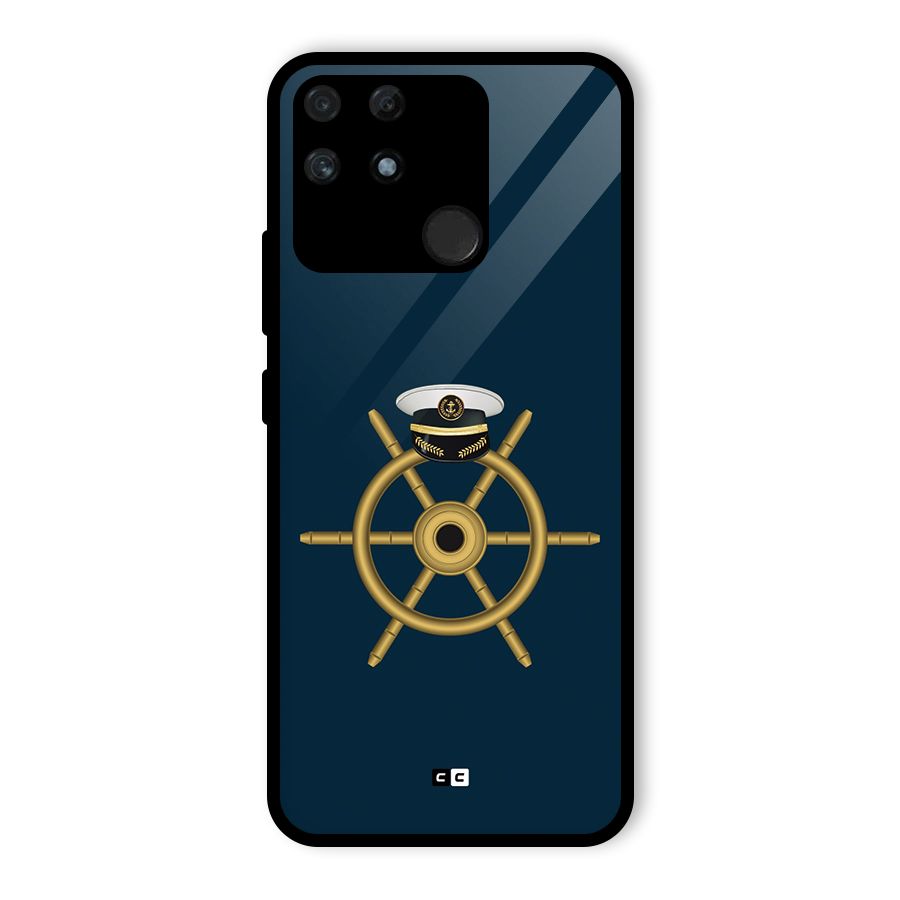 Ship Wheel And Cap Glass Back Case for Realme Narzo 50A