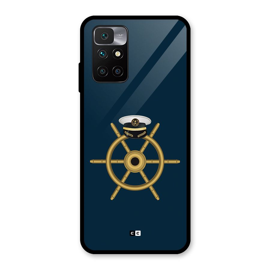 Ship Wheel And Cap Glass Back Case for Redmi 10 Prime
