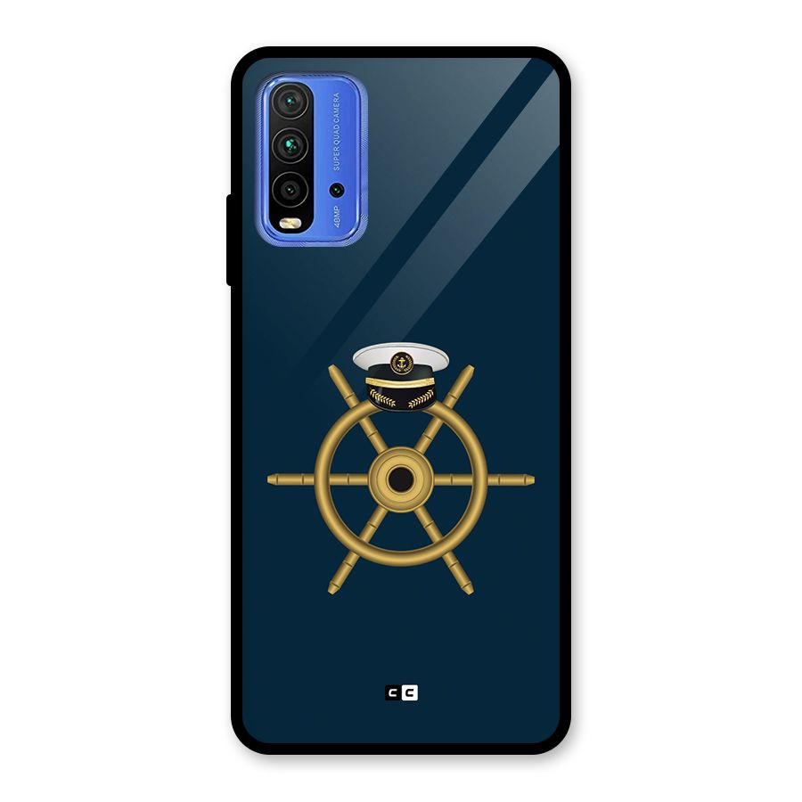 Ship Wheel And Cap Glass Back Case for Redmi 9 Power