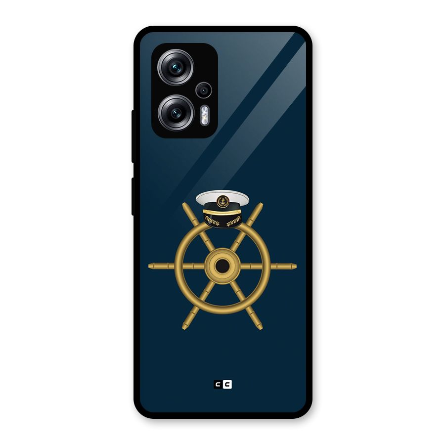 Ship Wheel And Cap Glass Back Case for Redmi K50i