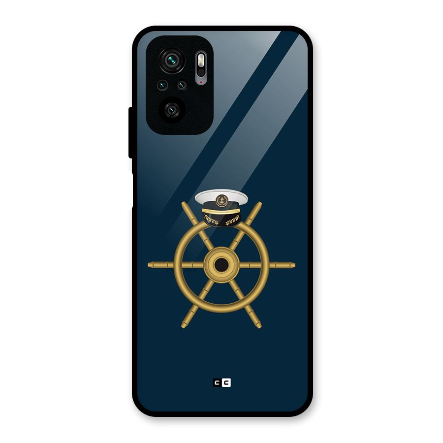 Ship Wheel And Cap Glass Back Case for Redmi Note 10S